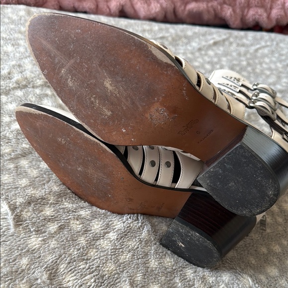 Coach White Ankle Boots with Silver Accents - Picture 5 of 5